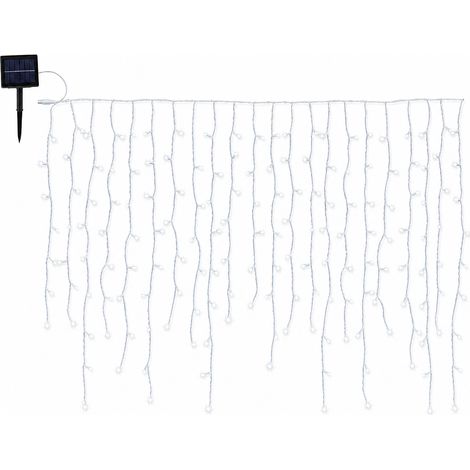 Guirlande Solaire LED Glaçons Blanche, 96 LED Étanches pour Décoration de Jardin Extérieur (1/5)