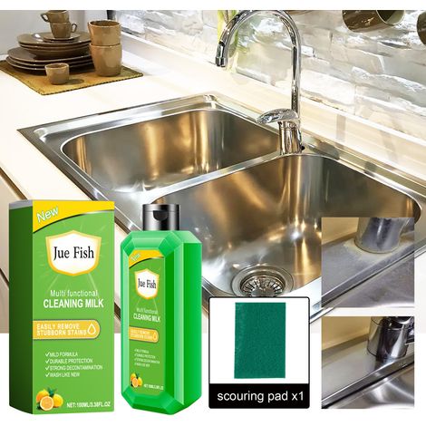 Multi-functional kitchen cleaner, effective for heavy-duty cleaning of kitchenware, pots, pans, and stovetops - 100ml + scouring pad (1/5)