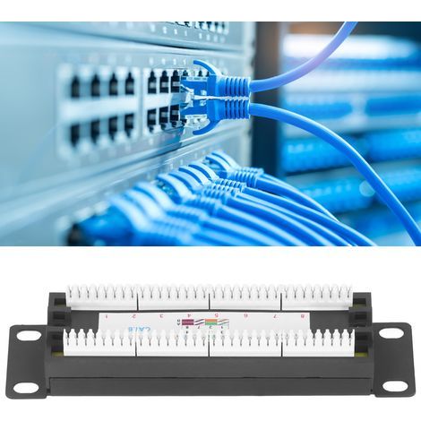 Panneau de brassage mural 8 ports Cat6 UTP non blindé pour câbles 23‑28AWG (1/5)