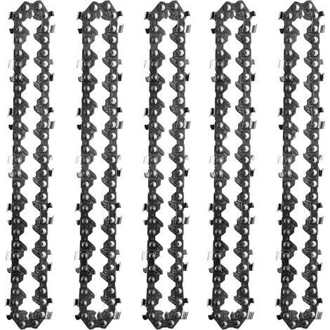 Lot de 4 chaînes de tronçonneuse 4 pouces – 28 maillons – Acier durci pour coupe précise – Compatible mini tronçonneuses électriques