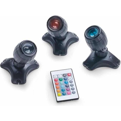Set 3 Faretti per Laghetti da Giardino a LED con Telecomando (1/2)