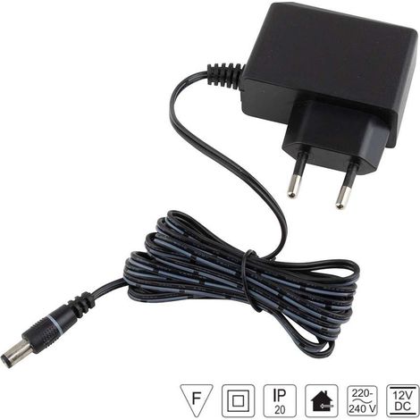 Cyclingcolors – Transformateur 12V 6W IP20 pour bandes LED – Alimentation secteur – Dimensions 60x40x25mm – Pour luminaires et éclairage intérieur