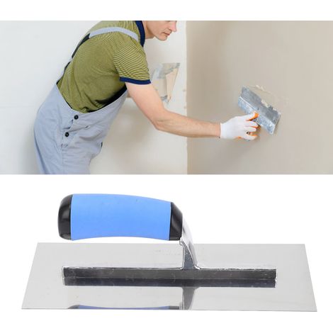 Couteau à plâtrer en acier inoxydable 1703-2, épais, robuste et durable, 280 x 115 mm, couteau à plâtrer pour maçons, couteau à lisser le ciment (1/5)