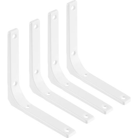 White metal shelf brackets – set of 4, 125 mm – high load capacity – screws included (1/5)