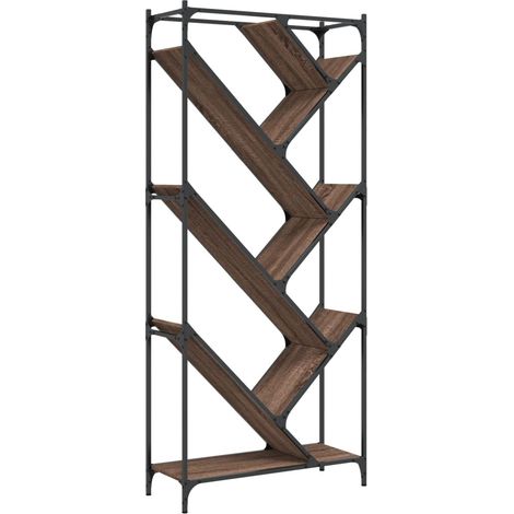 Maison Exclusive - Libreria Rovere Marrone 79x30x180cm Legno Multistrato e Metallo