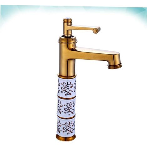 1Pc Copper Bathroom Sink Faucet Style Hot Cold Water Tap Metal Basin Faucet for Home Use Elegant Finish Single Handle Design (1/4)