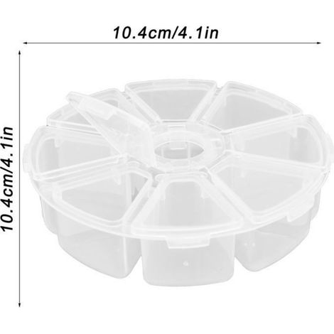 Boîte à bijoux - - Multi-grilles - Plastique transparent - 10,4x10,4x2,5 cm - Mixte (1/5)