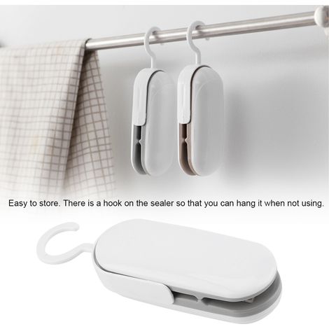 Mini scellateur portatif pour sachets plastique, thermosoudeuse alimentaire étanche, gris, sans pile, conservation hermétique des aliments (1/5)