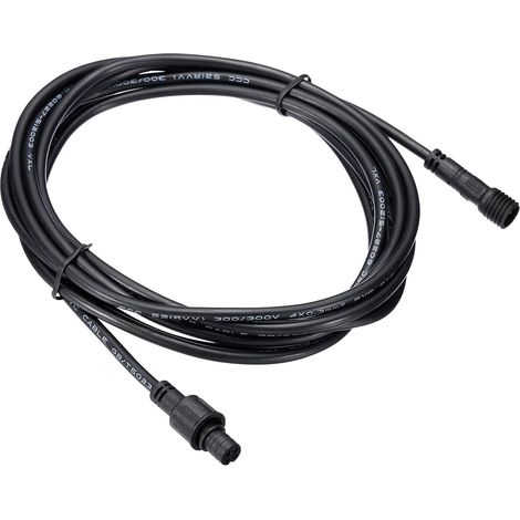 Câble d'Extension 4 Broches de 6,56 Pieds, 22AWG, Connecteur Étanche IP67 avec Mâle et Femelle aux Deux Extrémités pour Bandes LED, Noir (1/4)