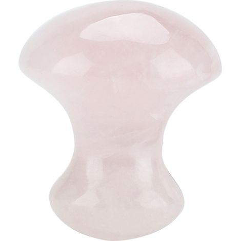 Pierre de massage en cristal de quartz rose naturel en forme de champignon, outil de massage pour le visage et les yeux (1/5)