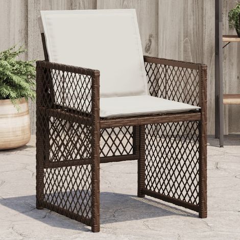 Gartenstühle mit Kissen 4 Stk. Braun Poly Rattan vidaXL (1/5)