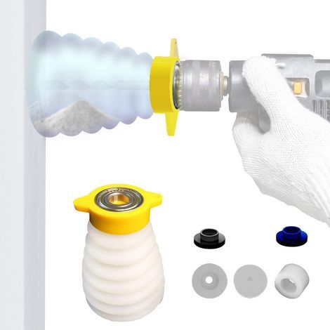 Cache-poussière pour outil électrique, collecteur de poussière en caoutchouc pour perceuse, cache-poussière réglable pour foret, pour perçage au plafond et aux murs (1/5)