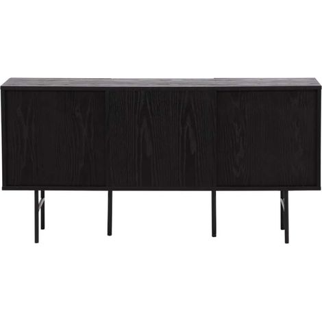 Björkön Sideboard 3 Türen schwarz.