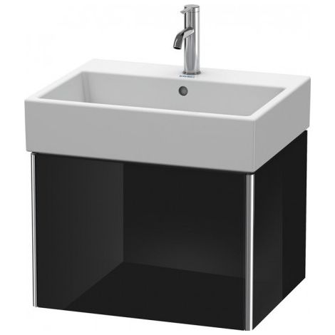 Duravit XSquare Vanity, meuble sous-lavabo mural 58,4x 46,0 cm, 1 tiroir, pour lavabo Vero Air 235060, Couleur (avant/corps): Laque noire brillante - XS409304040