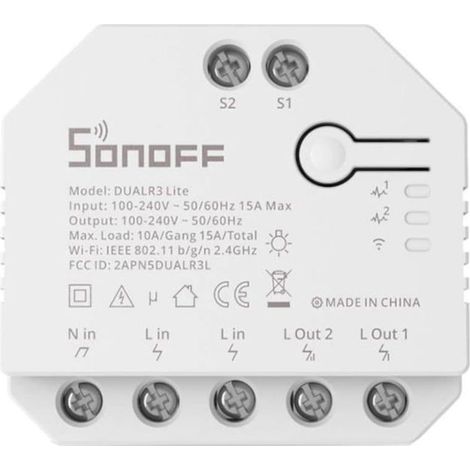 Interruptor Doble Wifi Persianas Sonoff Lite Dual-r3-lite
