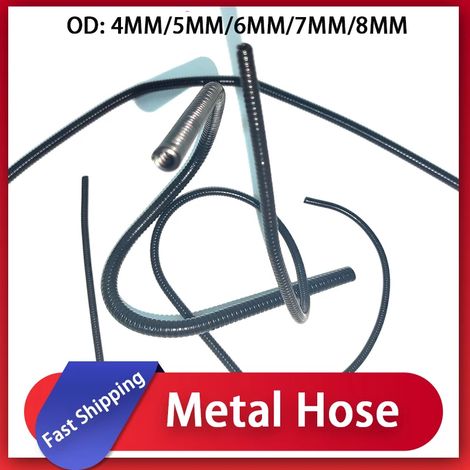 Tuyau col de cygne fin (diamètre extérieur 5 mm, longueur 100 mm, lot de 4) : tube fileté creux à filetage universel, flexible et fixe. (1/5)
