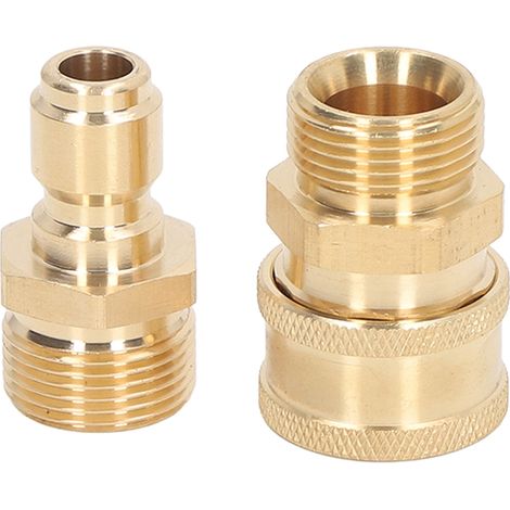 Raccords pour nettoyeur haute pression 5000 PSI, adaptateur de tuyau pour machine à laver, connecteurs mâle et femelle M22x1,5 mm, filetage mâle (fiche et douille). (1/5)