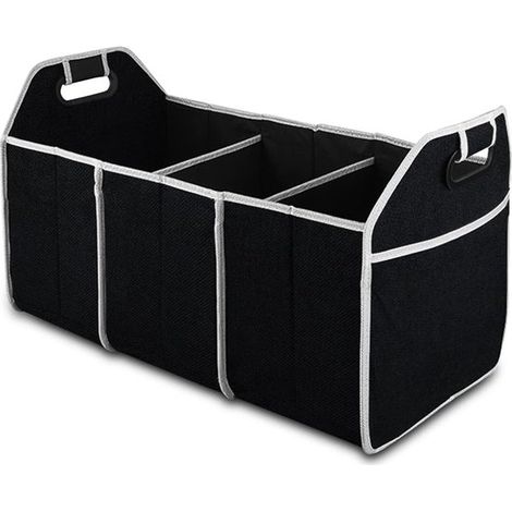 Bolsa plegable para maletero - 3 bolsillos - para coches, SUV y furgonetas (negra) (1/5)