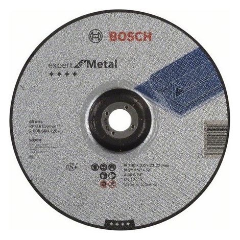 Bosch – Disque à tronçonner 230 mm pour métaux – Épaisseur 3 mm – Alésage 22-23 mm – Coupes nettes sans bavures – 2608600226