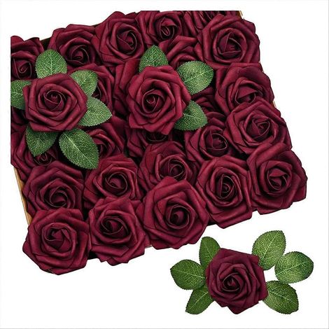 25 roses artificielles, fleurs d'aspect artificiel, E (1/5)