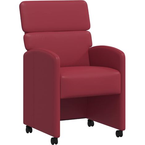 Esszimmerstühle mit Rollen 2 pcs Weinrot 58 x 65 x 98 cm vidaXL