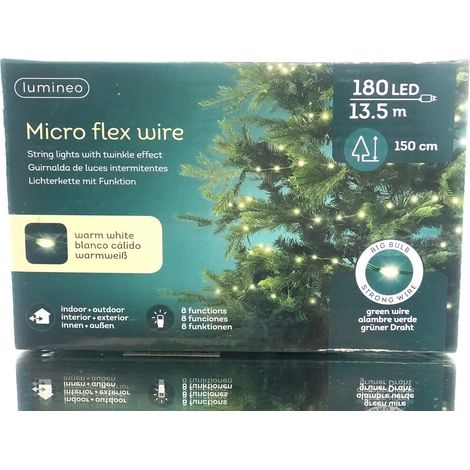 Lumineo Micro LED Lichterkette mit Funktionen 1.350 cm 180 Lichter warmweiß (1/5)