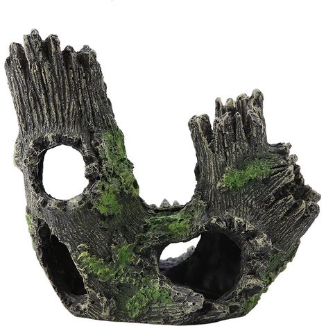 Deco aquarium bois flotté, RéSine pour DéCoration Fish Tank, décoration en résine de Bois flotté avec Trous et grottes d'aquarium, pour Ornements DéCor Accueil Jardin Plantes de Jardin (ST-004B) (1/5)