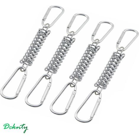 [NEVER USED] 4-piece Stainless Steel Tent Spring Buckle, Spring Rope Tent Buckle, for Outdoor Camping, Hiking, Picnic, Camping Awning... (1/4)