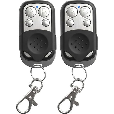 Télécommande Portail Universelle 433,92 MHz, 2 Pièces Bip Portail Copieuse sans Fil à 4 Boutons, Télécommande Garage Code Fixe Compatible pour Porte de Garage et Voiture (1/5)