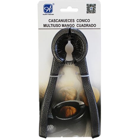 HAPPYFRIENDS cascanueces conico metal , Cascanueces cónico realizado en resistente metal y con un sencillo mecanismo de muelle perfecto para abrir frutos secos de diferentes tamaño