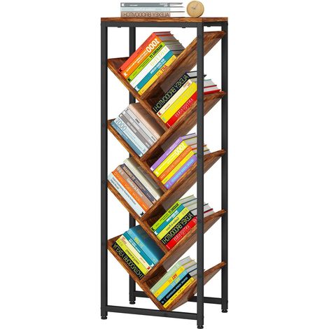 9 Tier Tree Bookcase, Corner Bookcase, Brown TBC002H (1/5)