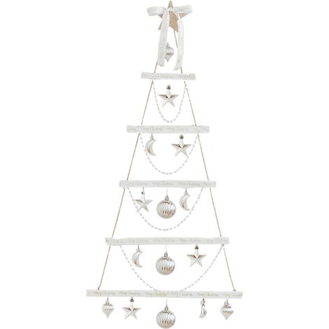 Arbre de Noël mural - avec design échelle - échelle en bois avec lumière - (1/5)