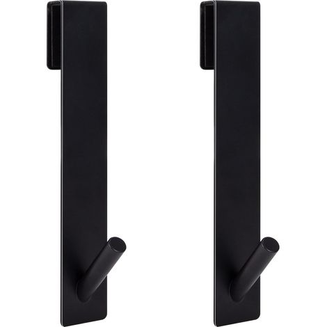 Crochet Porte De Douche - Acier Inoxydable 430 - Pour Porte En Verre Sans Cadre 10 Mm - Protection En Mousse Anti-rayure - 17 8 Cm - Noir - 2 Pièces (1/5)