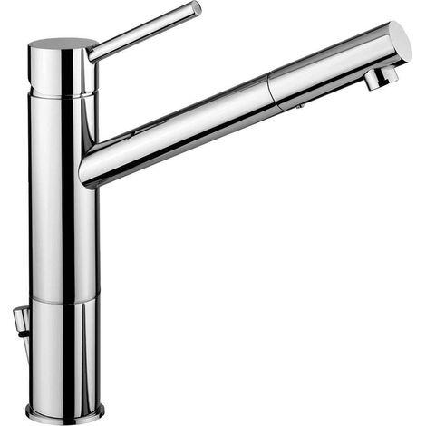Mezclador monomando de lavabo alto con caño largo Paffoni Birillo BI081CR93 Cromo - Desagüe automático 1"1/4