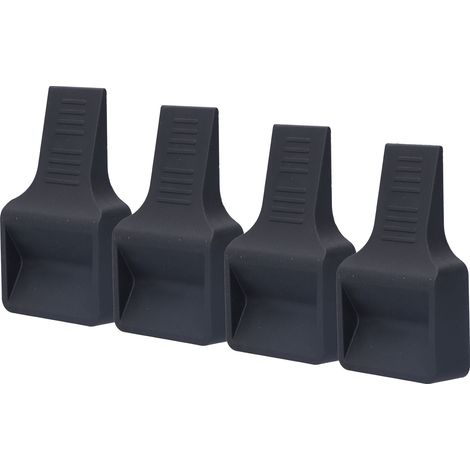 4 Stück Rollenstopper V-Form Anti-Rutsch-Möbelrollenkappen für Sofas, Betten, Stühle und Schränke, Schwarz (1/5)
