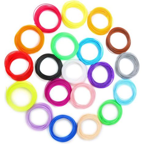 20 rouleaux de filament PLA pour stylo d'impression 3D, chaque rouleau mesure 10,9 yards de long, disponibles en plusieurs couleurs, lisses et sûrs, peuvent être utilisés comme filament de remplacemen (1/5)