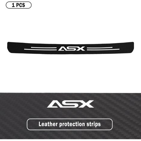 (1 pièce pour ASx) Protection de seuil de porte de coffre arrière de voiture Mitsubishi ASX,autocollant anti-rayures et anti-collision avec logo en fibre de carbone (1/3)