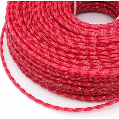 Fil Coupe Bordure Universel, Ligne de Trimmer Strimmer en Nylon 3.0 mm, Fil en Nylon Débroussailleuse Robuste pour Bosse Tête Tondeuse À Gazon de Jardinage (Twist, 3mmx15m) (1/4)