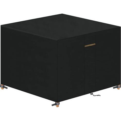 Housse Protection Table de Salon de Jardin Bâche Table Jardin Imperméable et au Vent Anti-UV 420D Tissu Oxford avec Grilles D’aération et Boucle Verrouillage Noir Carré 90x90x90cm (1/5)