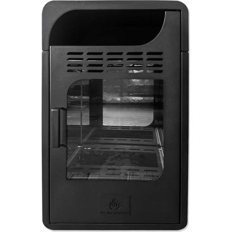 GMR Stufa Bioetanolo Fiammetta Junior Nera 40x38x65 cm Ventilata