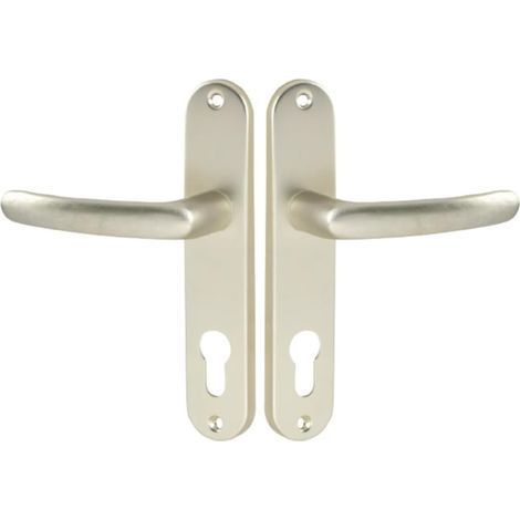 1 Ensemble Poignée De Porte Plaque Entraxe 165 Mm Carré 7 Mm Aluminium Finition Champagne Pour Entrée Bureau Garage (1/5)