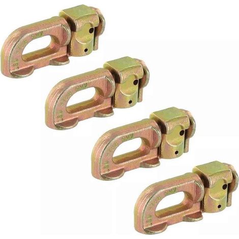 L-Schiene mit Doppelbolzenverbinder, 4-teilige Verzurrschiene aus Kohlenstoffstahl, L-Schiene, Zubehör zur Ladungssicherung aus Metall für LKW-Ladeflächenanhänger (1/5)
