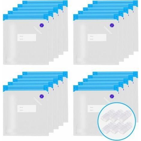 20 PCS Sac Sous-vide Réutilisables Sacs de Conservation Sacs Sous-vide Alimentaires Sac Congelation Sac Stockage pour Fruits Légumes Viande Poissons Pain avec Clip d'étanchéité 30x34cm