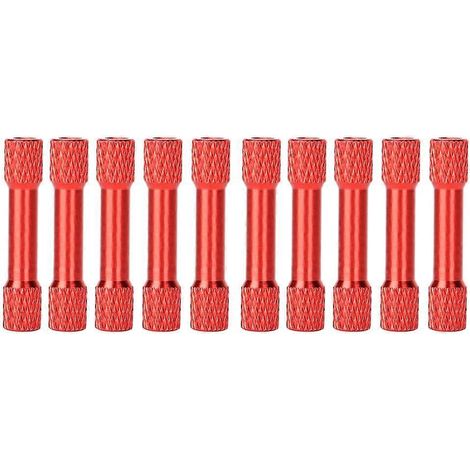 10 Stück Abstandshalter M3x30mm aus eloxierter Aluminiumlegierung mit Innengewinde für Drohnen, tiefrot