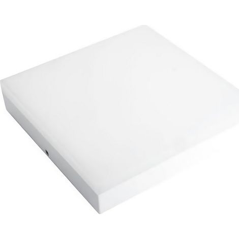 Luminaire Plafonnier Carré LED 12W, Applique essentiel plastique blanc, 4000K 800lm - Digilamp (1/5)
