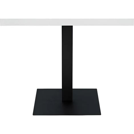 Tavolo da Pranzo Quadrato 80x80 cm Moderno Piano Bianco con Base Nera (1/4)