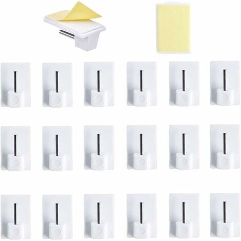 40 pcs Rideaux Crochets Adhésifs pour Tringle Rideau Crochet Autocollant Accroche Rideau Sans Percage pour Rideau Canne de Cuisine de Chambre de Salle de bain de Balcon (1/4)