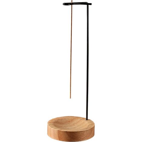 Lntyq Räucherstäbchenhalter - Umgedrehter Räucherbrenner mit Räucherstäbchenhalter, Räucherstäbchenhalter, Abnehmbarer Halter mit Holzsockel, für die Dekoration des Home-Office, Yoga, Meditation (1/4)