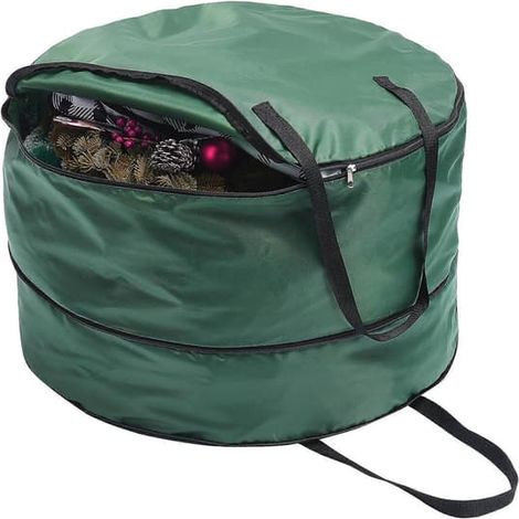 Sac de rangement pour couronnes en nylon léger et résistant, imperméable et indéchirable, portable, avec double fermeture éclair. (1/4)