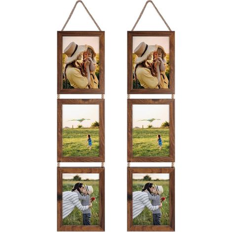 Bilderrahmen-Set 13x18 cm, 6er-Pack, vertikal, rustikal, Wanddeko (1/5)